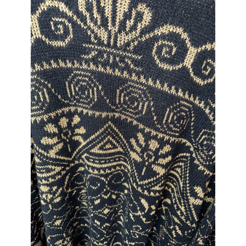 Vintage TR Bentley Woman Black & Gold‎ Lurex Oversized Sweater Size 22W/24